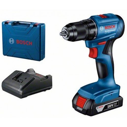 BOSCH GSR 185-LI Akumulátorový vŕtací skrutkovač, 1x 2 Ah, GAL 18V-20, kufr 06019K3001