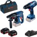 BOSCH GBH 180-LI + GSR 180-LI + 2x akumulátory GBA 18V 4.0Ah + taška na náradie 0615990M31