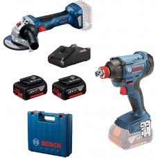 BOSCH Kombinovaná súprava: GDX 180-LI + GWS 180-LI + 2 akumulátory 4,0 Ah 0615990N1U