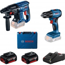 BOSCH Kombinovaná súprava: GSR 185-LI + GBH 180-LI + 2 akumulátory 4,0 Ah 0615990N20