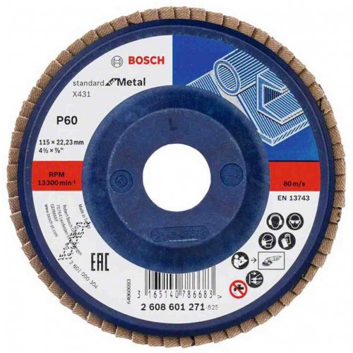 BOSCH Lamelový brúsny kotúč X431, Standard for Metal, 115 mm, 22,23 mm, 60 2608601271