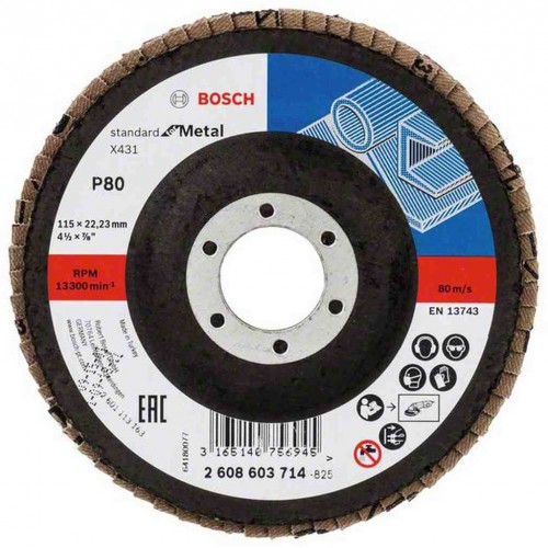 BOSCH Lamelový brúsny kotúč X431, Standard for Metal, 115 mm, 22,23 mm, 80 2608603714