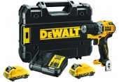 DeWALT DCD701D2 Aku bezuhlíková vrtačka (57,5Nm/12V/2x2,0Ah) kufor Tstak