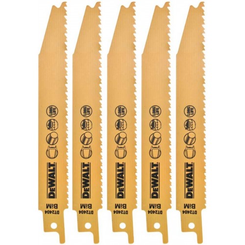 DeWALT DT2404 Bimetalové pílové listy na kov do 100mm, 152mm, pre mečové píly, 5ks