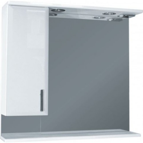 Intedoor Ideal kúpeľňová zrkadlová stena s osvetlením biely lesk ľavá IDZS80L