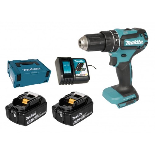 Makita DHP485RTJ Aku bezuhlíkový príklepový skrutkovač Li-ion (2x5,0Ah/18V) Makpac