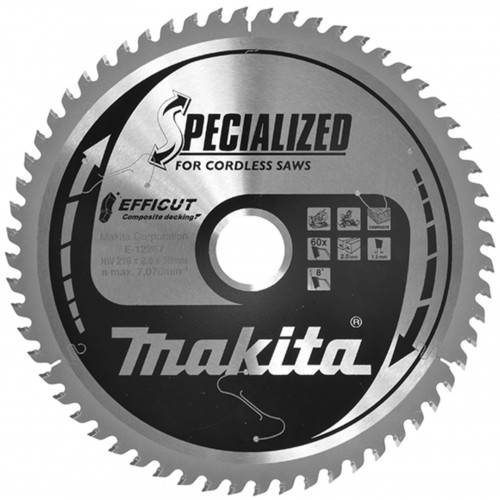 Makita E-12267 kotúč pílový kompozitné drevo Efficut 216x2x30mm 60Z = old E-12192