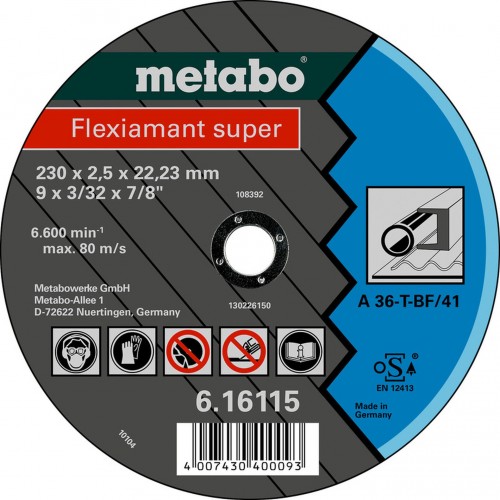 Metabo Fleximant super Rezný kotúč 125 x 2,0 x 22,23 oceľ, TF 42 616101000