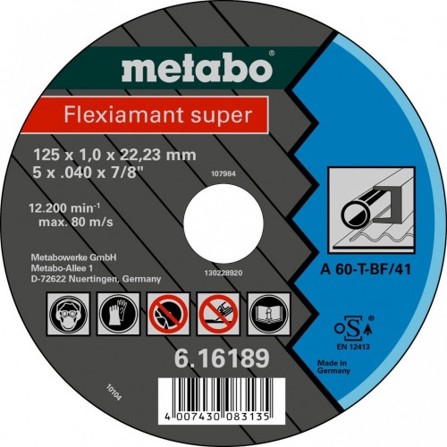 Metabo Flexiarapid super Rezný kotúč 125 x 1,6 x 22,23 oceľ , TF 41 616192000
