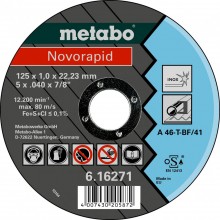 Metabo Novorapid Rezný kotúč 125 x 1,0 x 22,23 inox, TF 41 616271000