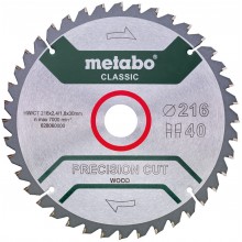 Metabo Pílový kotúč na drevo HW/CT 216x30, Z40 WZ 5°, classic 628060000