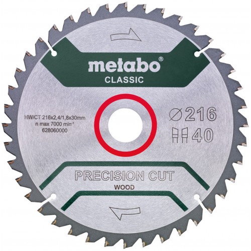 Metabo Pílový kotúč na drevo HW/CT 216x30, Z40 WZ 5°, classic 628060000