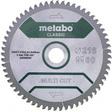 Metabo "Multi Cut Classic" HW/CT Pílový kotúč 216x30, 60 PZ/LZ 5° 628066000