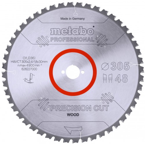 Metabo Pílový kotúč "precision cut wood - professional", 305x30, Z48 WZ 5 ° neg. 628227000