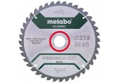 Metabo Pílový kotúč na drevo Classic 216x30 Z40 WZ 5 ° NEG / B 628652000