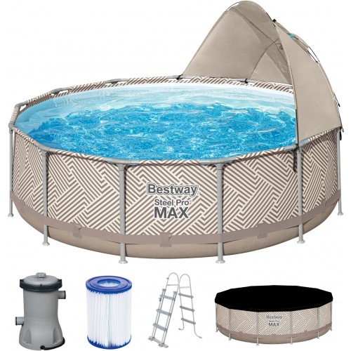 BESTWAY Steel Pro Max Bazénový set 396 x 107 cm, kartušová filtrácia + tienenie 561FY