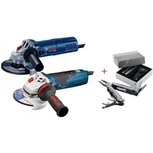 BOSCH GWS 17-125 CIE + GWS 9-125 + multifunkčné náradie Swiss Peak 0615990L05