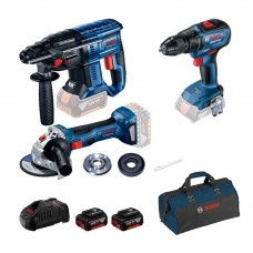 BOSCH Kombinovaná súprava: GBH 180-LI + GSR 18V-50 + GWS 180-LI 0615990M32