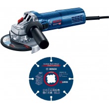 BOSCH GWS 9-125 S PROFESSIONAL Úhlová bruska + 1× dělicí kotouč X-LOCK Carbide Multi Wheel 0615990N3G