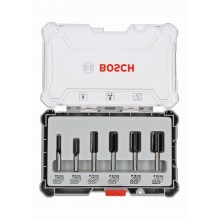 BOSCH Sada frézovacích bitov, 6 ks, rovný 6 mm driek 2607017465