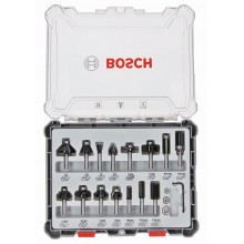 BOSCH Sada frézovacích bitov, 15 ks, zmiešané, 6 mm driek 2607017471