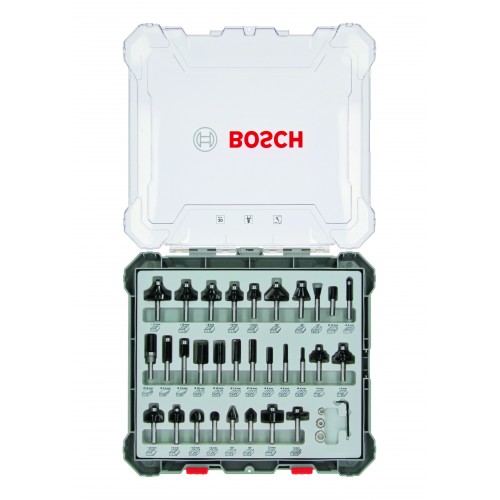 BOSCH Sada frézovacích bitov, 30 ks, zmiešané, 6 mm driek 2607017474