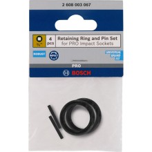 BOSCH Sada poistného krúžka a kolíka pre nástrčný kľúč PRO Impact Socket, 3/4", 4 ks