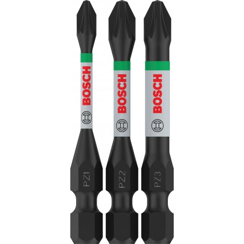 BOSCH Bity PRO PZ Impact, PZ1, PZ2, PZ3, 55 mm, 3 ks 2608521U57