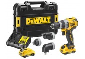 DeWALT DCD703L2T Aku vŕtačka s mulifunkčnou hlavou (57 Nm/12V/2x3,0Ah) kufor Tstak