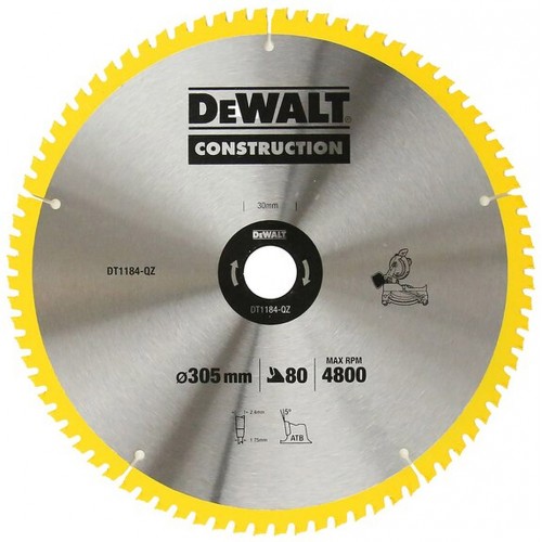 DeWALT DT1184 Pílový kotúč 305 x 30 mm, 80 zubov, ATB 5°