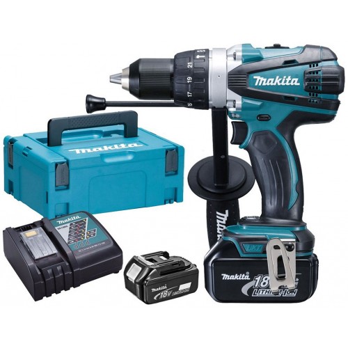 Makita DHP458RTJ Aku príklepový skrutkovač Li-ion, LXT, 18V, 2 x 5,0 Ah, Makpac