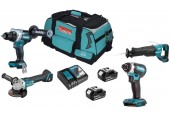 Makita DLX4157TX1 Súprava aku náradia (DDF486, DTD153, DJR187, DGA504, 2xBL1850B) Taška