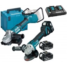 Makita KIT10216 Set DGA900Z + DGA504Z + 3x BL1850B + DC18RD