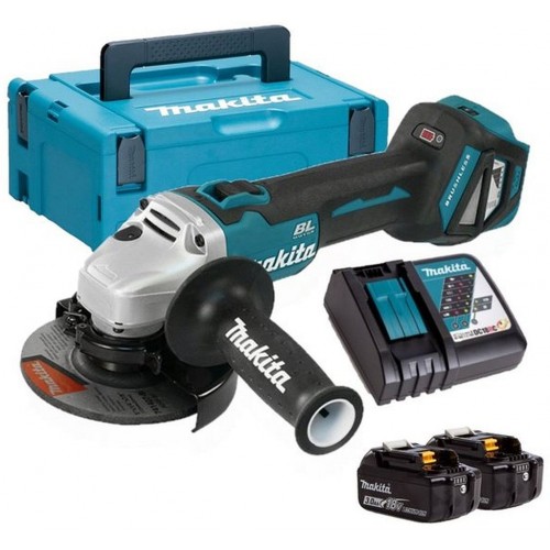 Makita DGA511RFJ Aku uhlová brúska s reguláciou 125mm Li-ion LXT 18V/3,0Ah, Makpac