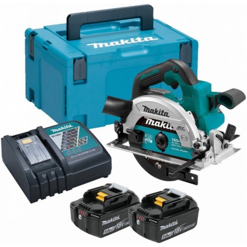 Makita DHS660RTJ Aku bezuhlíková okružná píla Li-ion LXT 18V 2x5.0Ah, Makpac