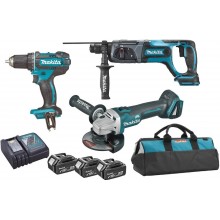 Makita DLX3078TX1 Aku sada DGA504+DHR241+DDF482 Li-ion LXT 18V (3x5,0Ah+DC18RC)