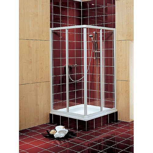 KOLO Akord štvorcový sprchový kút 80x80 cm posuvné dvere číre / biela RKDK80222