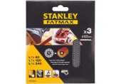 Stanley STA39267-XJ Brúsne mriežky pre excentrickú brúsku 125mm, 1xP80, 1xP120, 1xP240