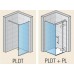 RONAL PLDT Pur Light bočná stena v 90 °, 75-120 cm, aluchrom / sklo číre PLDTSM15007