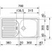 Franke Eurostar ETN 614 N ETHOS 614, 3 1/2 ", 780x435 mm, nerezový drez 101.0286.132