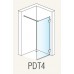 RONAL PDT4 Pur samostatná stena L-kov, 100-160cm, <2m,vpravo, chróm/číre sklo PDT4DSM41007