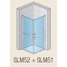 RONAL SLM5 Mobility dvere v 1/2 rozdelené, pravý, aluchrom / číre sklo SLM52DSM15007